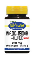 Knoflook + meidoorn + olijfolie puur 250 mg
